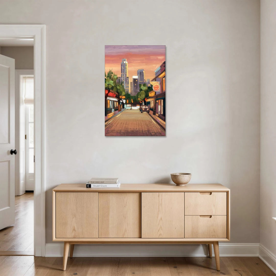 Austin South Congress Aesthetic - Canvas Wall Art - Coffee Table - 24x36