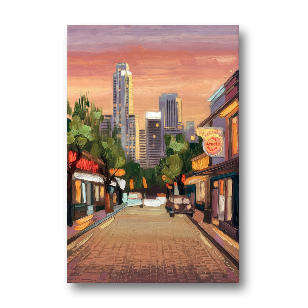 Austin South Congress Aesthetic - Canvas Wall Art - Front