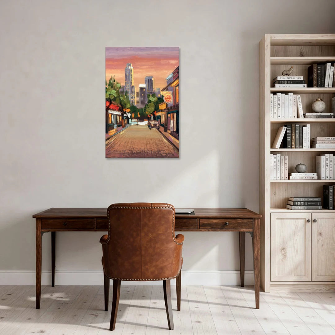 Austin South Congress Aesthetic - Canvas Wall Art - Office - 24x36