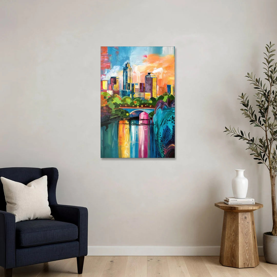 Austin Street Art Culture - Canvas Wall Art - Sofa - 24x36