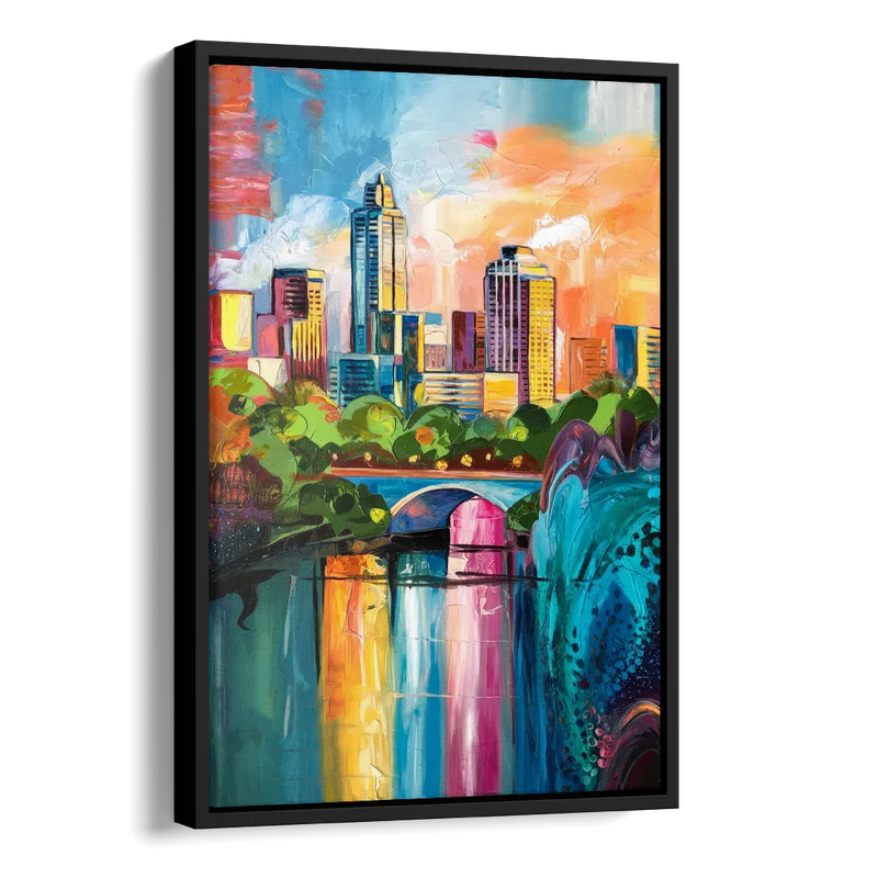 Austin Street Art Culture Side - Black Canvas Wall Art