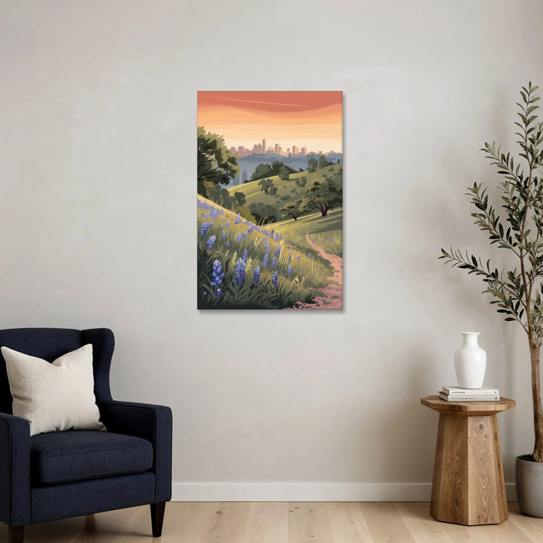 Austin Texas Hill Country - Canvas Wall Art - Sofa - 24x36