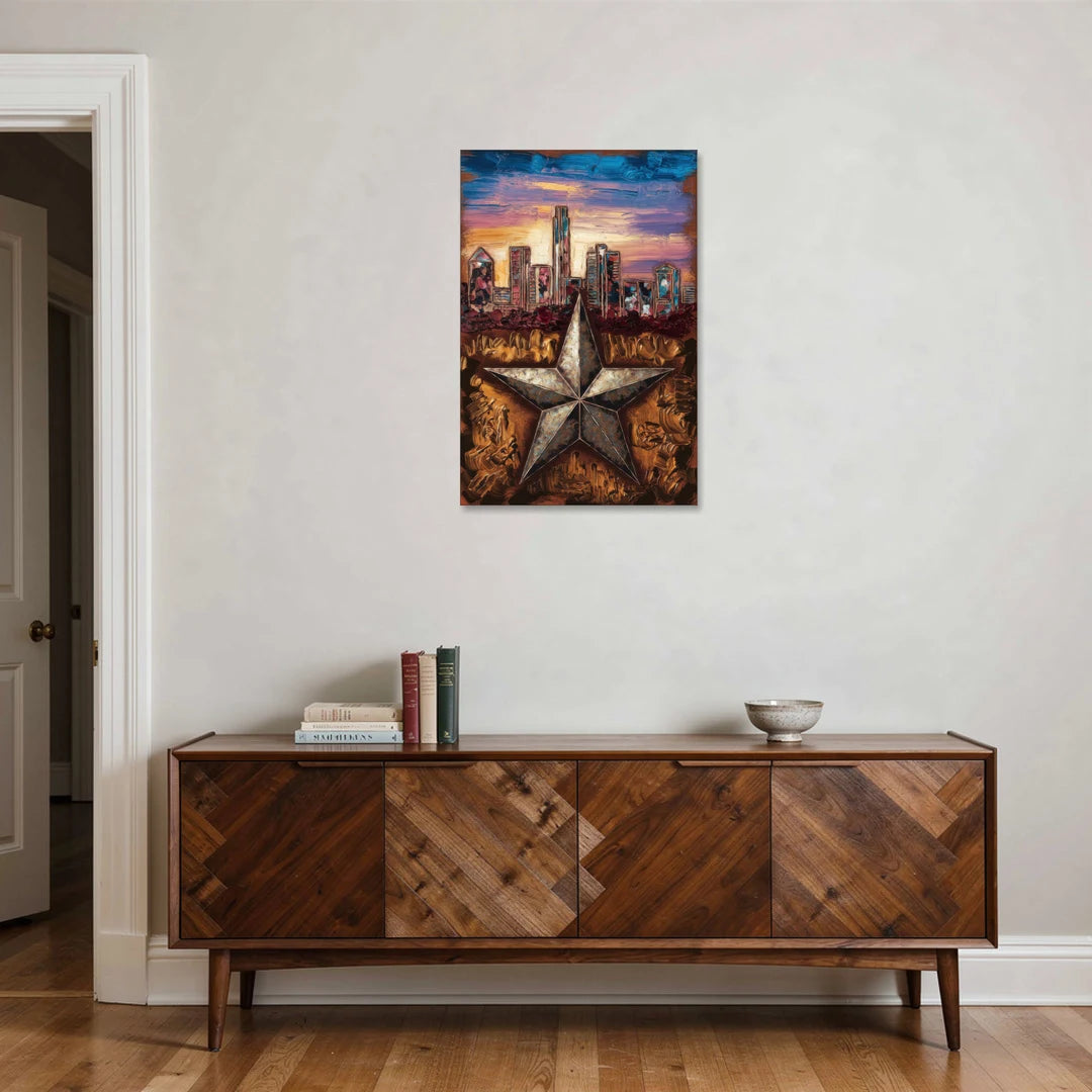 Austin Texas Stars - Canvas Wall Art - Coffee Table - 24x36