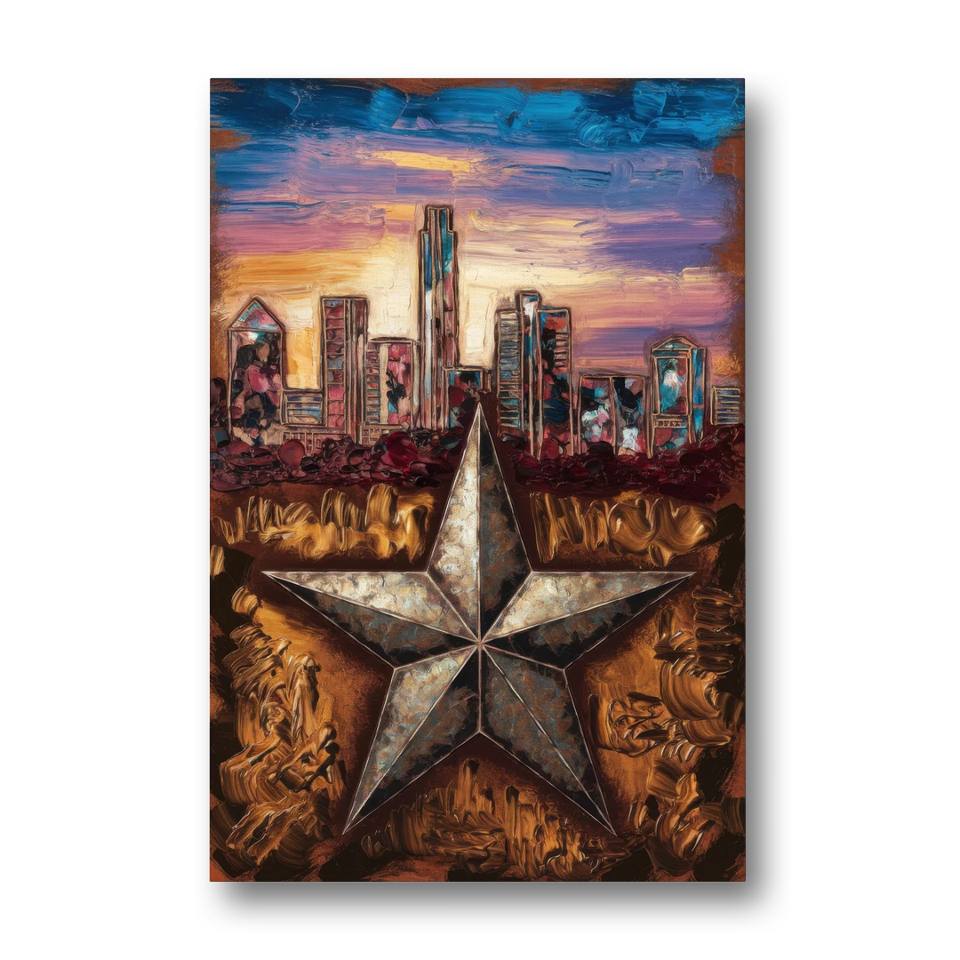 Austin Texas Stars - Canvas Wall Art - Front