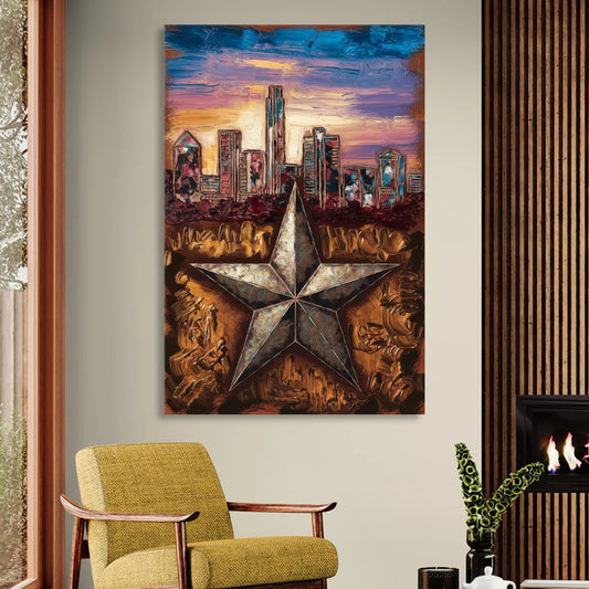 Austin Texas Stars Living Room - Canvas Wall Art