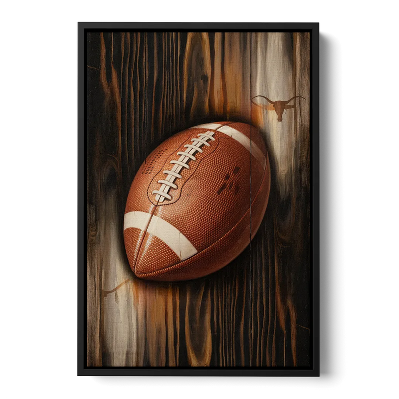 Austin UT Football Energy Front - Black Canvas Wall Art