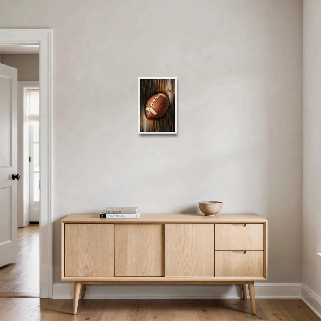 Austin UT Football Energy - White Framed Canvas Wall Art - Coffee Table - 12x18