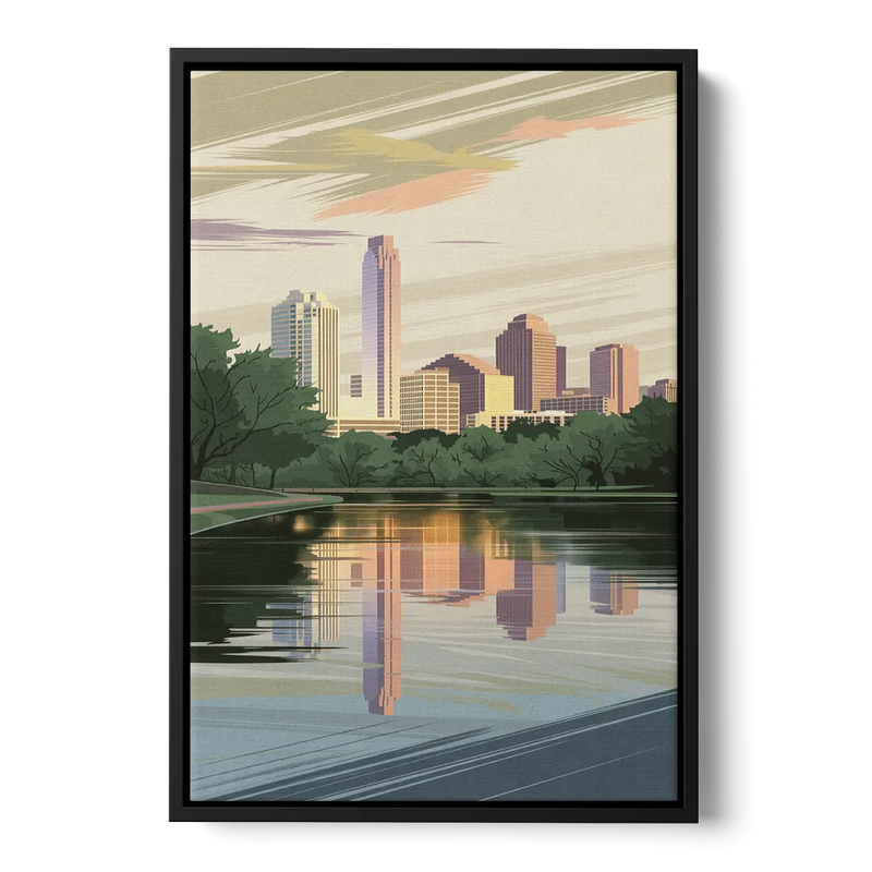 Austin Zilker Park Views Front - Black Canvas Wall Art