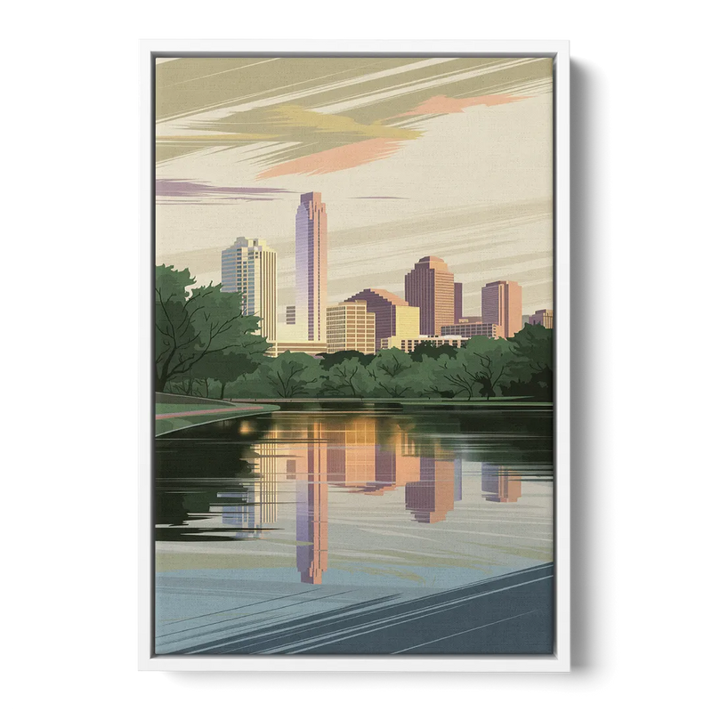 Austin Zilker Park Views Front - White Canvas Wall Art
