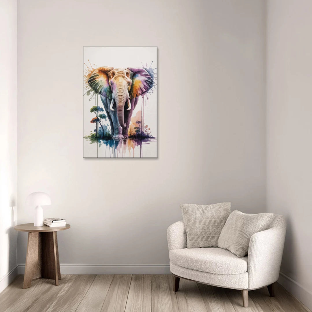 Authentic Elephant Homeland - Canvas Wall Art - Sofa - 24x36