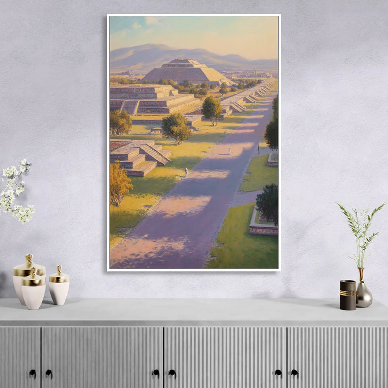 Avenue of the Dead Sitting Room - White Canvas Wall Art