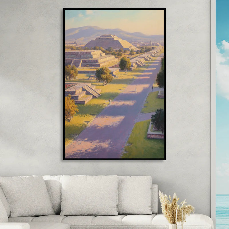 Avenue of the Dead Living Room - Black Canvas Wall Art