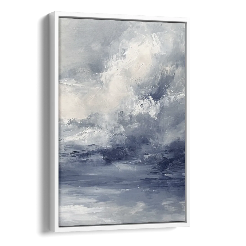 Azure Veil II Side - White Canvas Wall Art