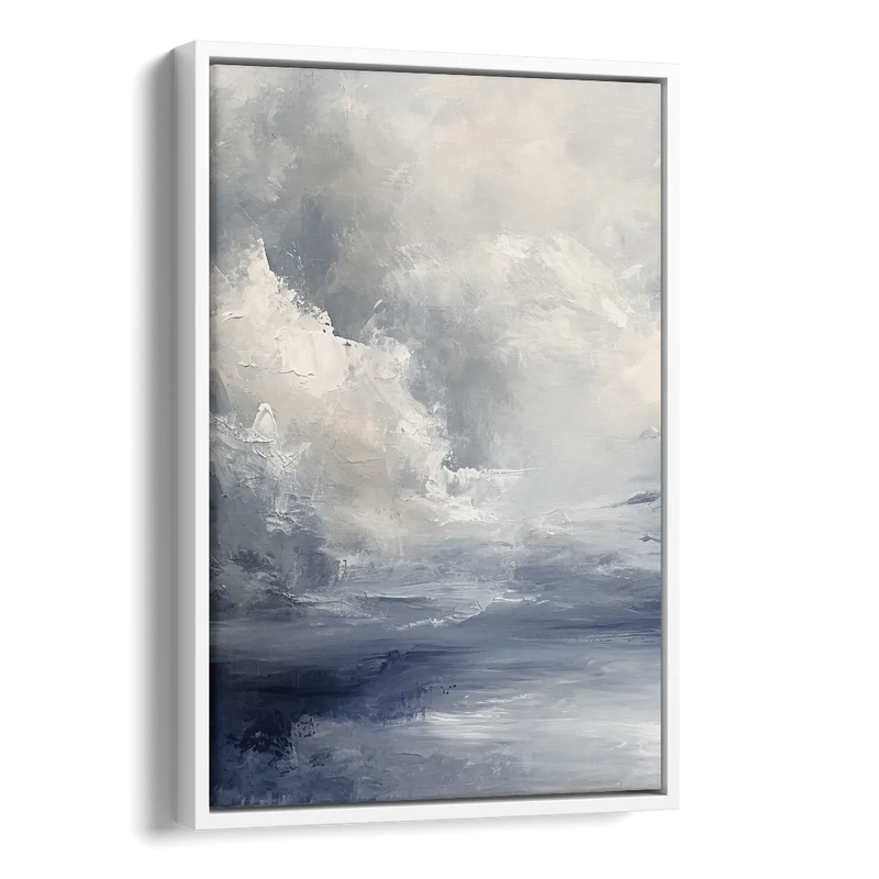 Azure Veil I Side - White Canvas Wall Art