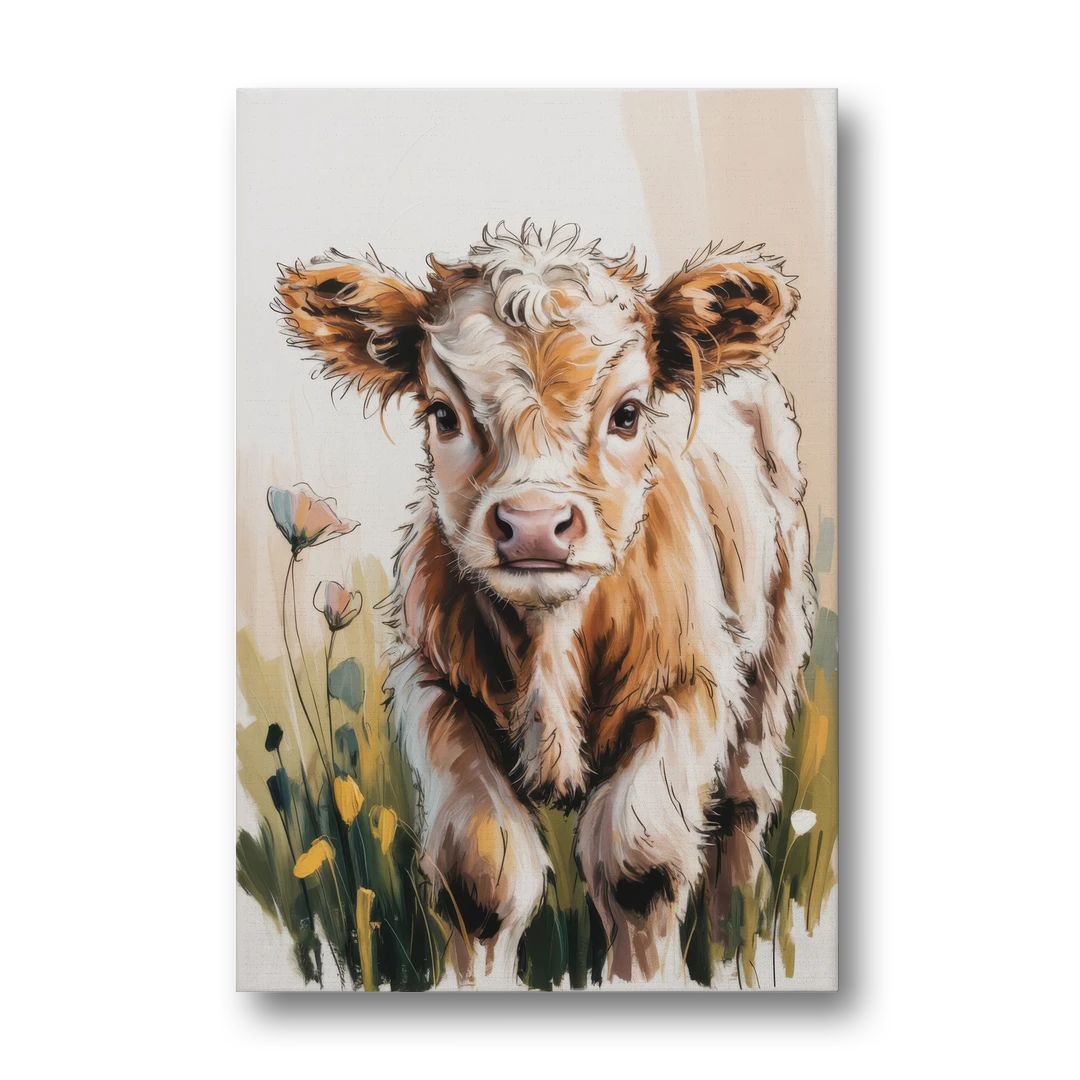 Baby Highland Calf - Canvas Wall Art - Front