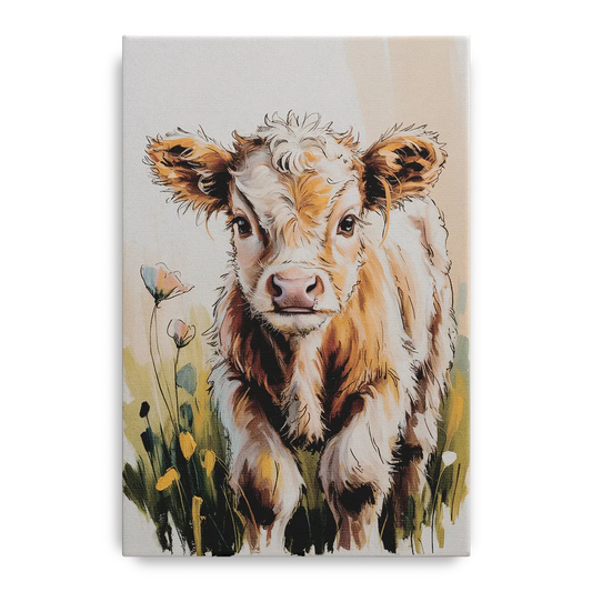 Baby Highland Calf - Canvas Wall Art