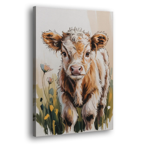 Baby Highland Calf - Canvas Wall Art