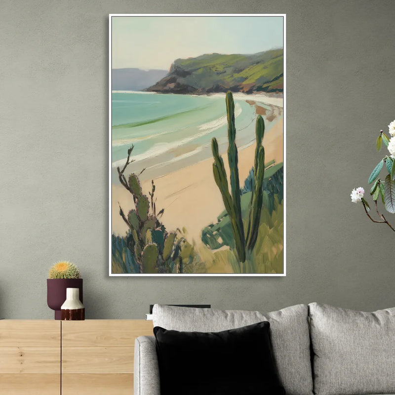 Balandra Beach Bay Sitting Room - White Canvas Wall Art