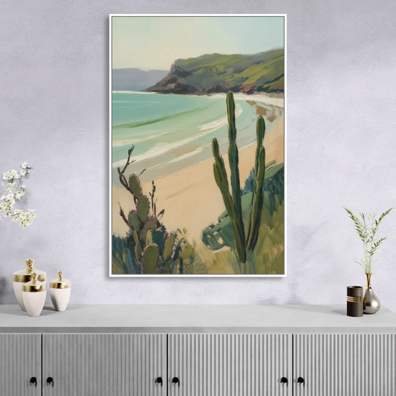 Balandra Beach Bay Living Room - White Canvas Wall Art