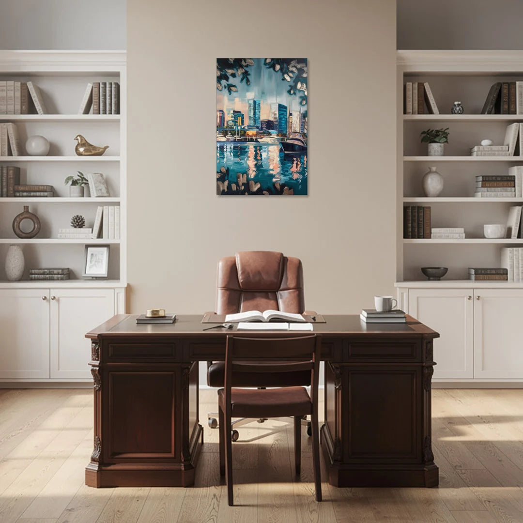 Baltimore Scenic Harbor Views - Canvas Wall Art - Office - 24x36