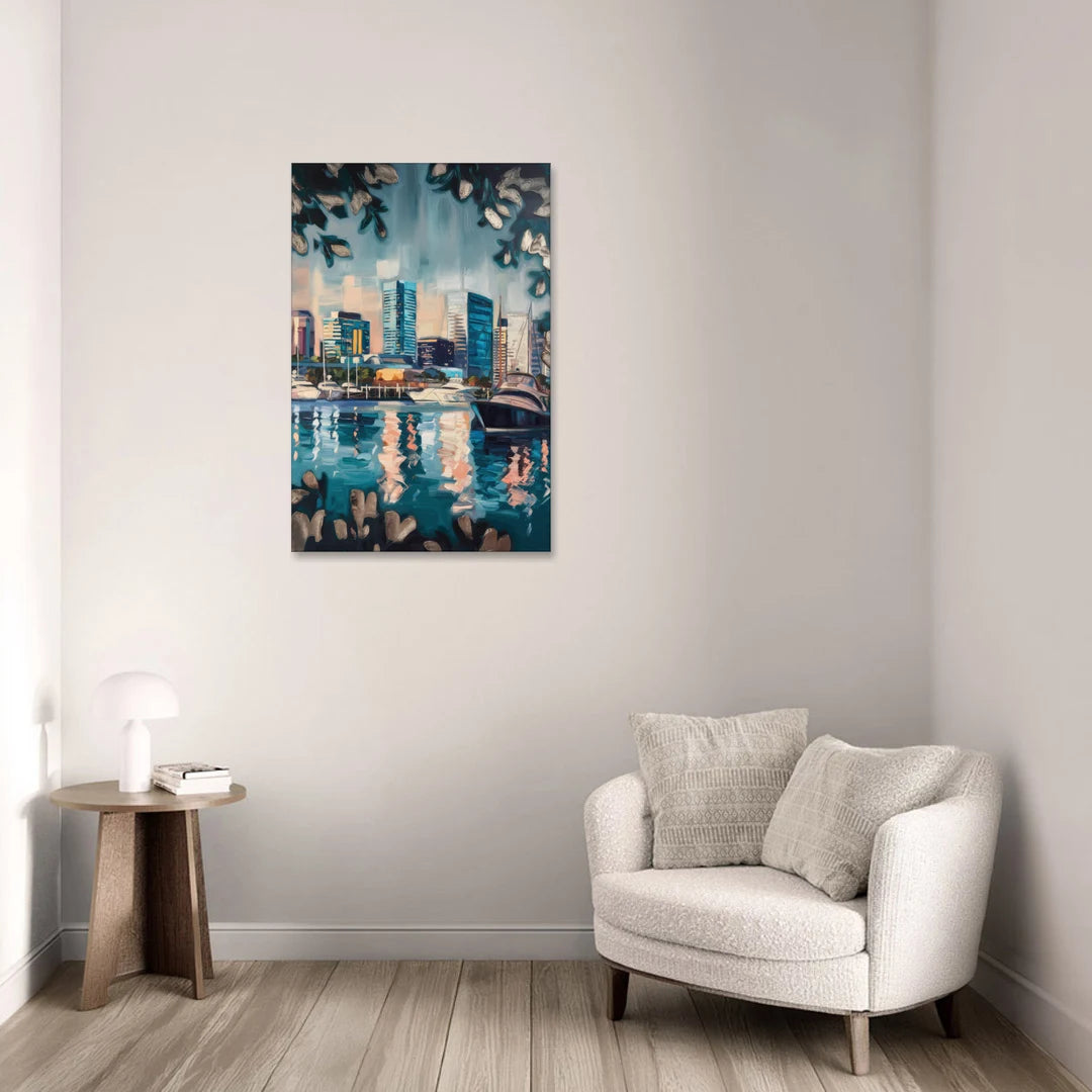 Baltimore Scenic Harbor Views - Canvas Wall Art - Sofa - 24x36