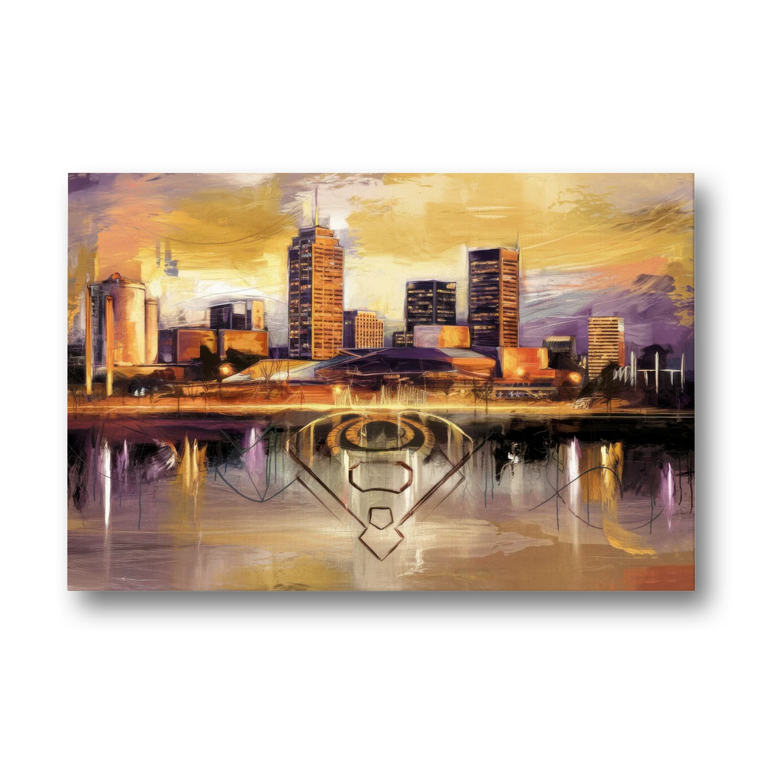 Baltimore Skyline With Orioles Theme - Canvas Wall Art - Front