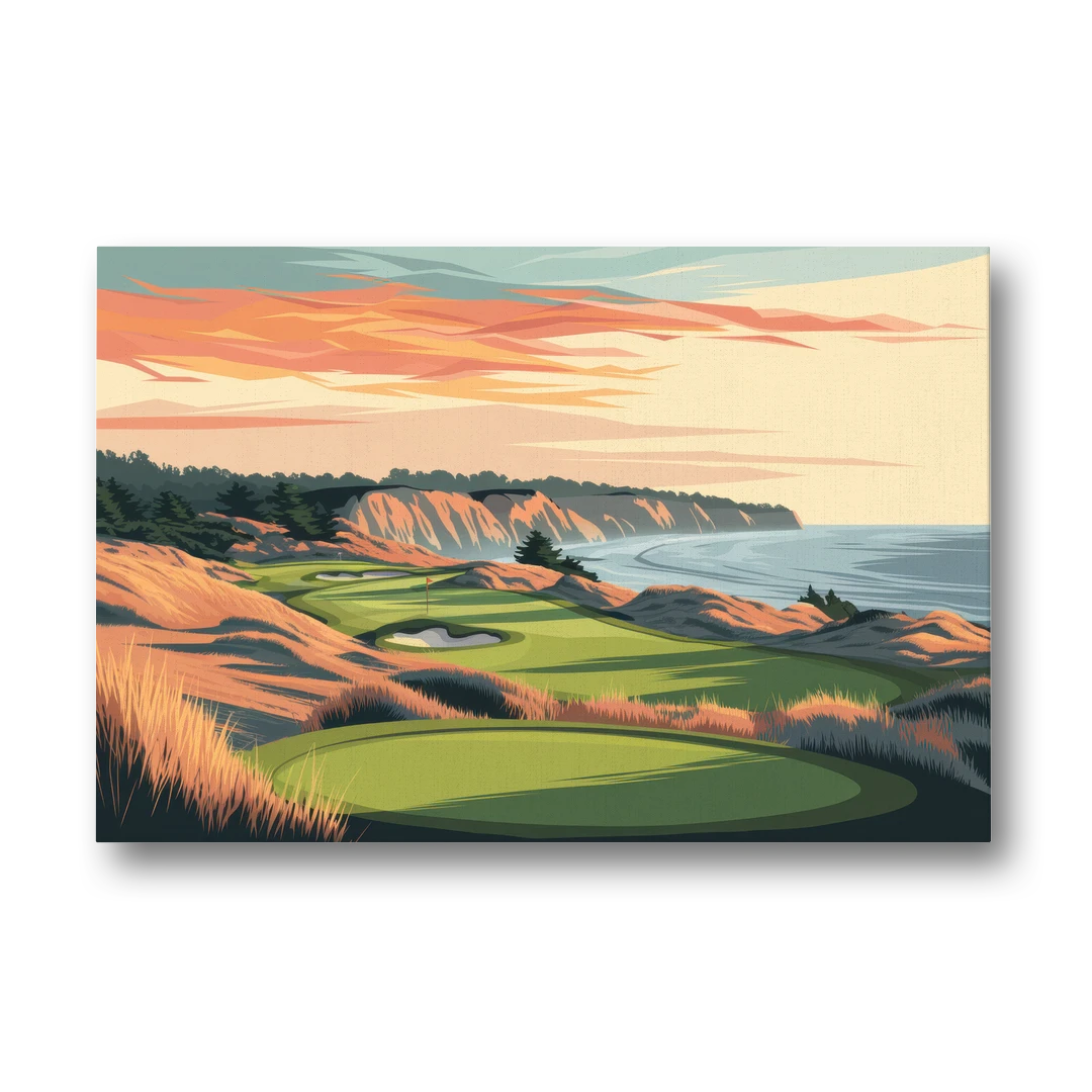 Bandon Golf Course Panorama - Canvas Wall Art - Front