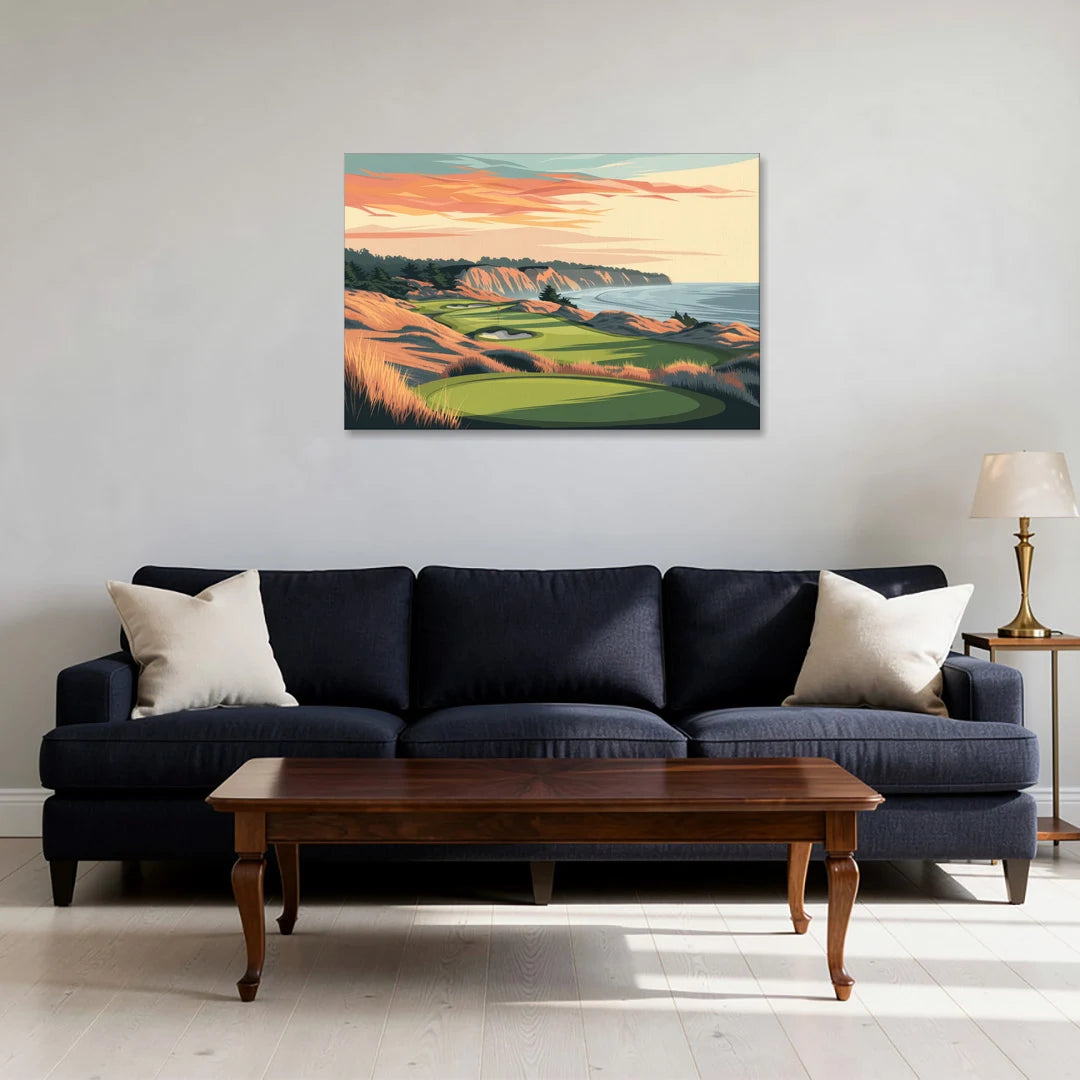 Bandon Golf Course Panorama - Canvas Wall Art - Sofa - 36x24