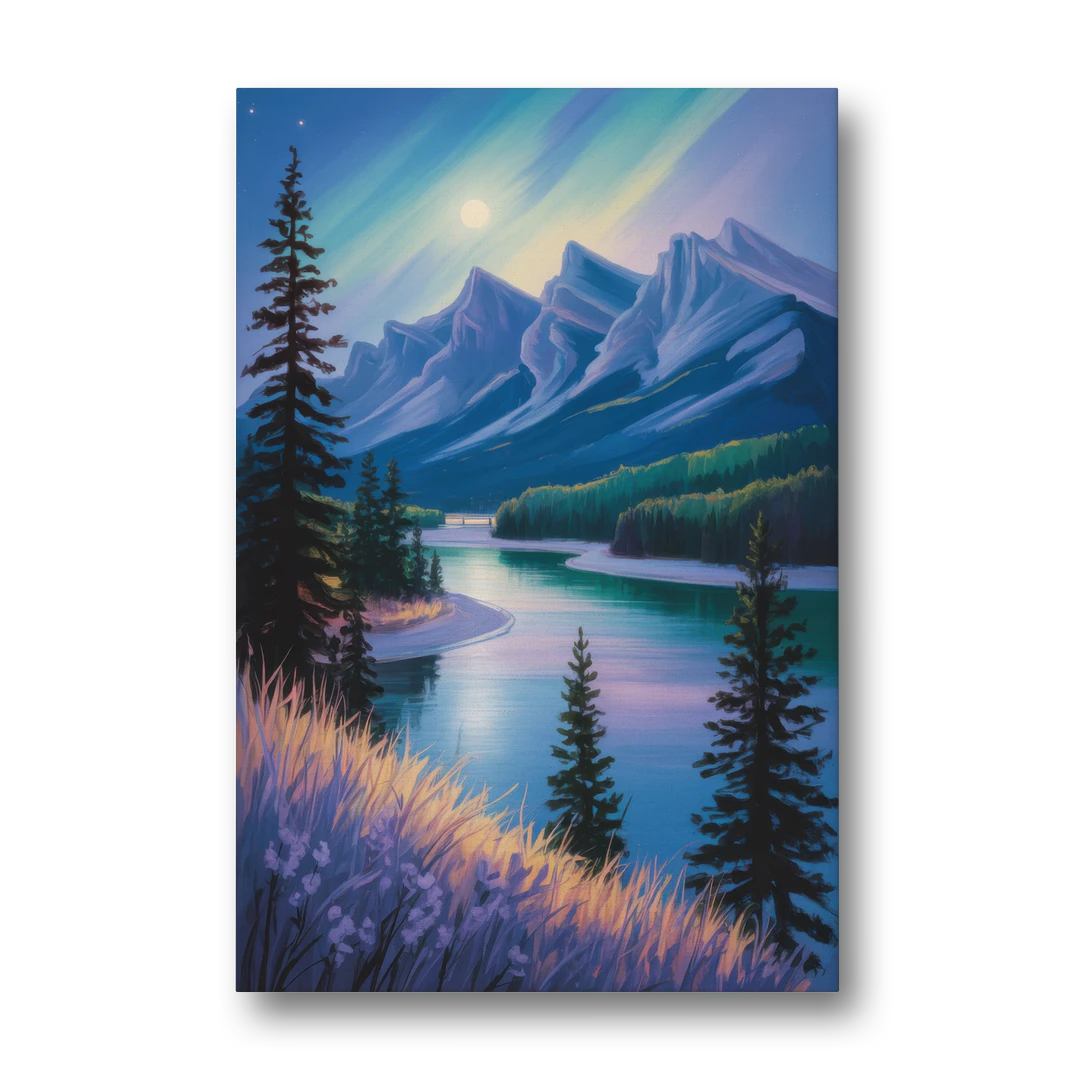 Banff National Park at Night - Canvas Wall Art - Front