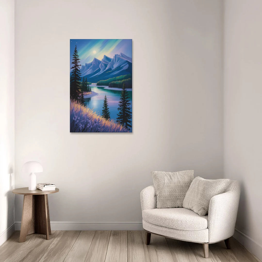 Banff National Park at Night - Canvas Wall Art - Sofa - 24x36
