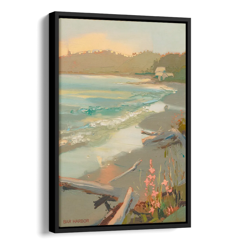 Bar Harbor Coastal Serenity Side - Black Canvas Wall Art