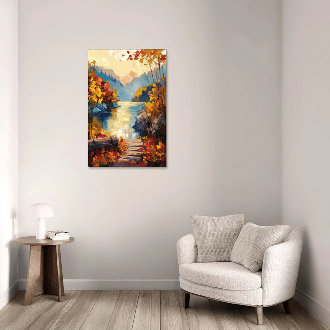 Bar Harbor Fall Foliage Views - Canvas Wall Art - Sofa - 24x36