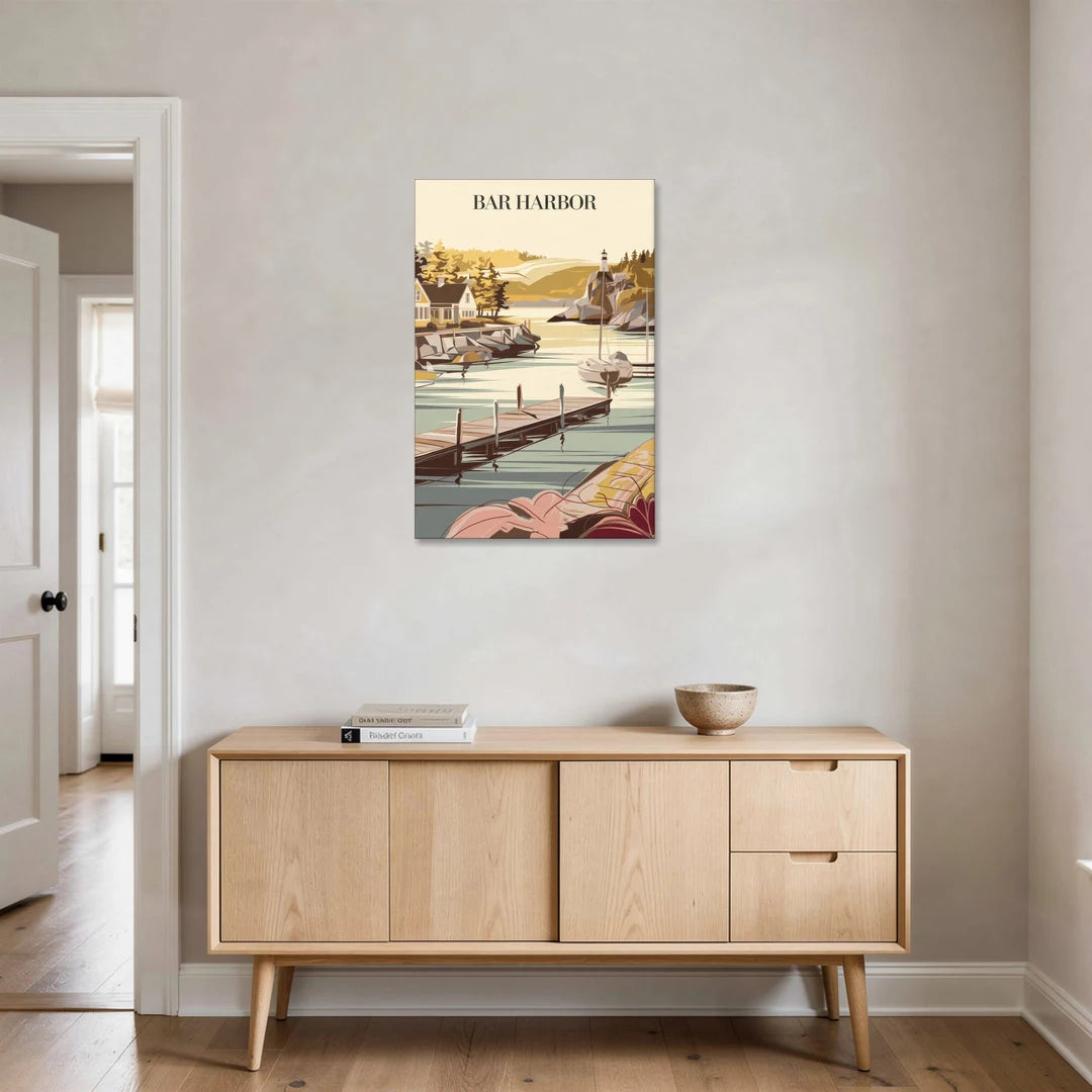 Bar Harbor New England Charm - Canvas Wall Art - Coffee Table - 24x36