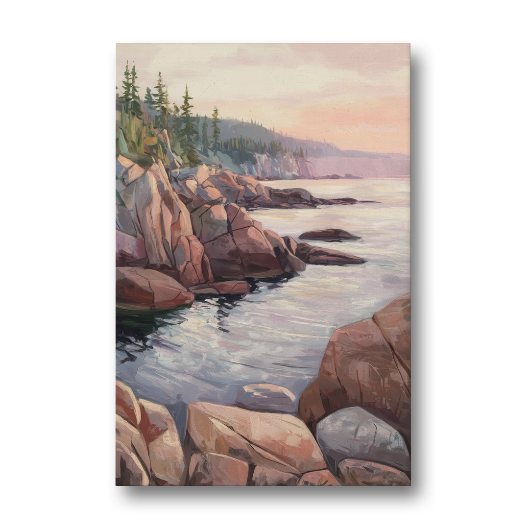 Bar Harbor Rocky Shoreline - Canvas Wall Art - Front