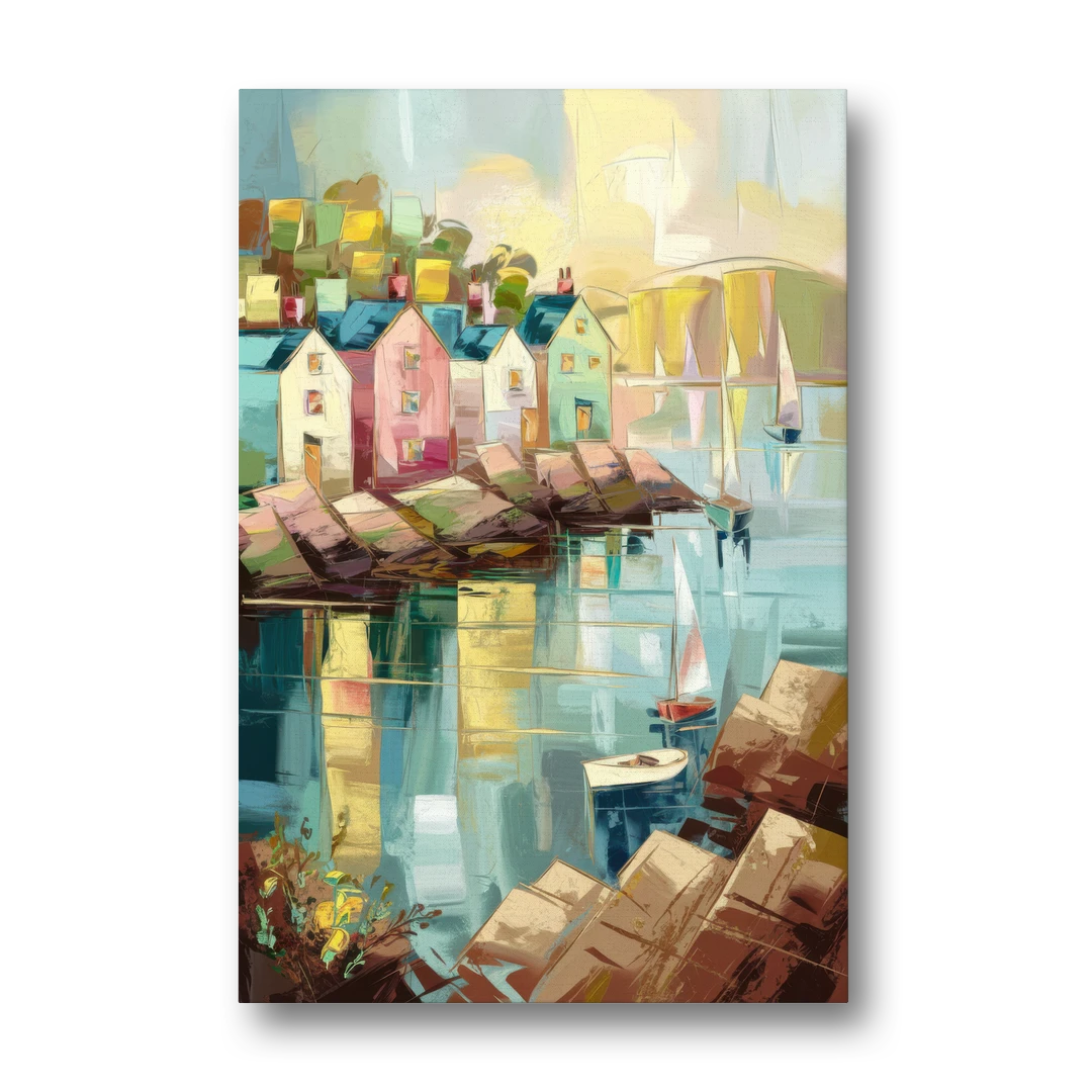 Bar Harbor Seaside Village - Canvas Wall Art - Front