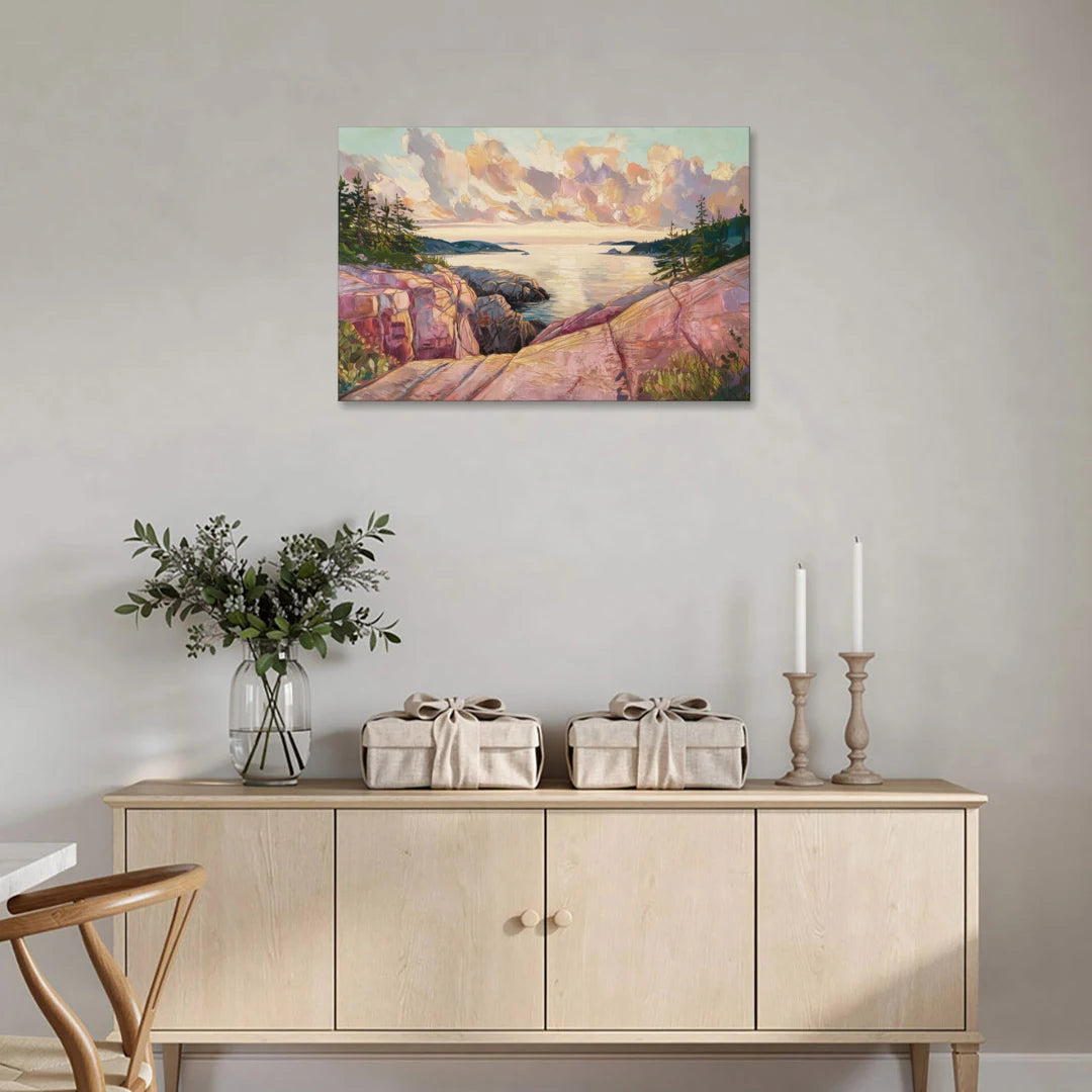 Bar Harbor Sunrise Over Acadia - Canvas Wall Art - Coffee Table - 36x24