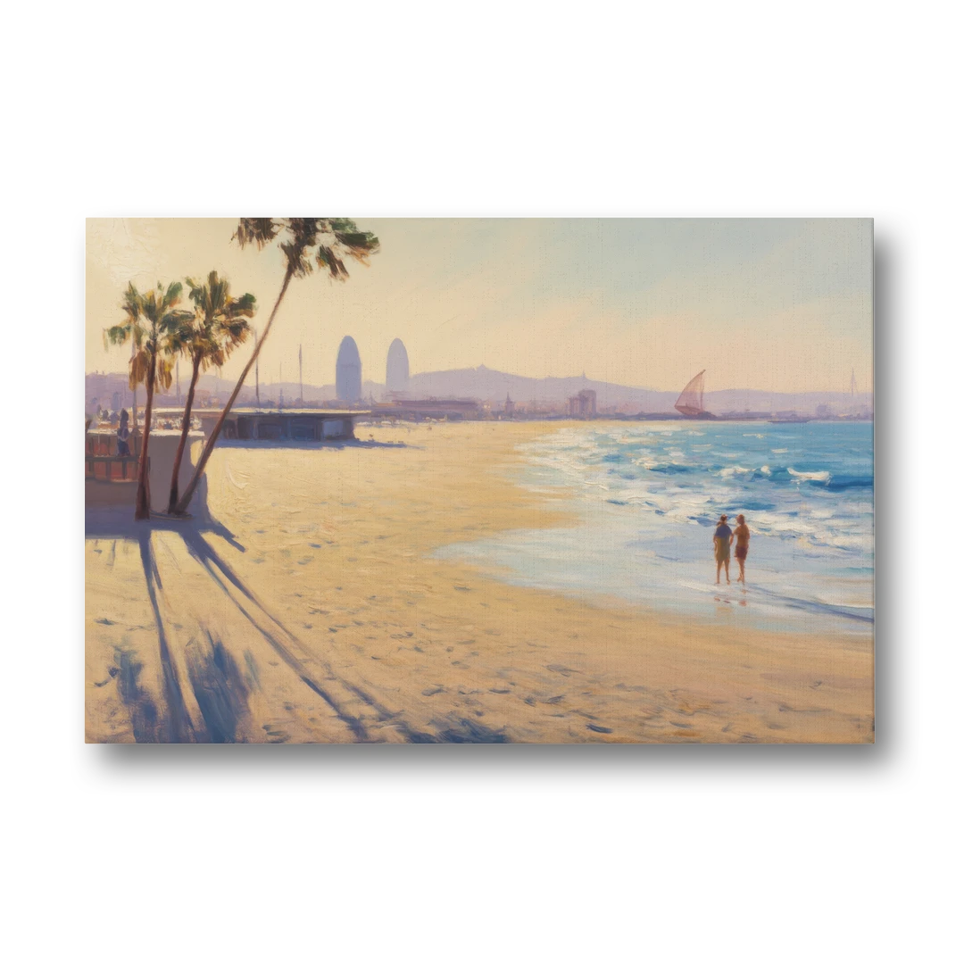 Barceloneta Beach Vibes - Canvas Wall Art - Front