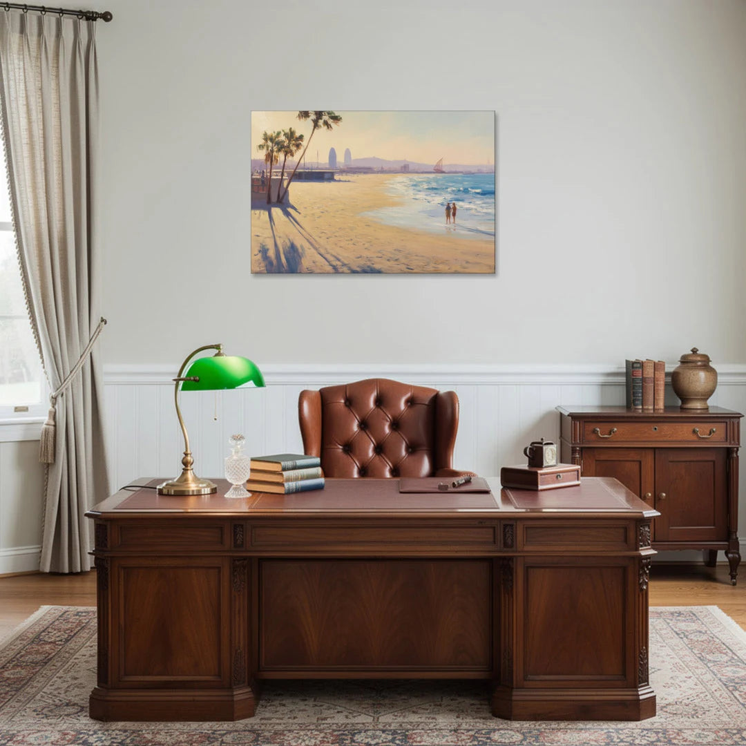 Barceloneta Beach Vibes - Canvas Wall Art - Office - 36x24