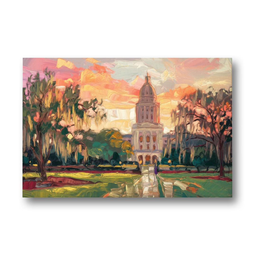 Baton Rouge Louisiana State Capitol - Canvas Wall Art - Front