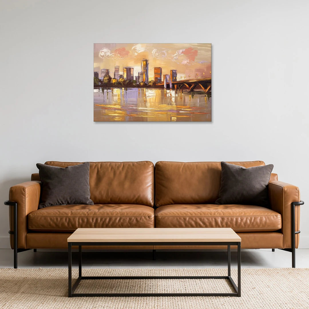 Baton Rouge Mississippi River View - Canvas Wall Art - Sofa - 36x24
