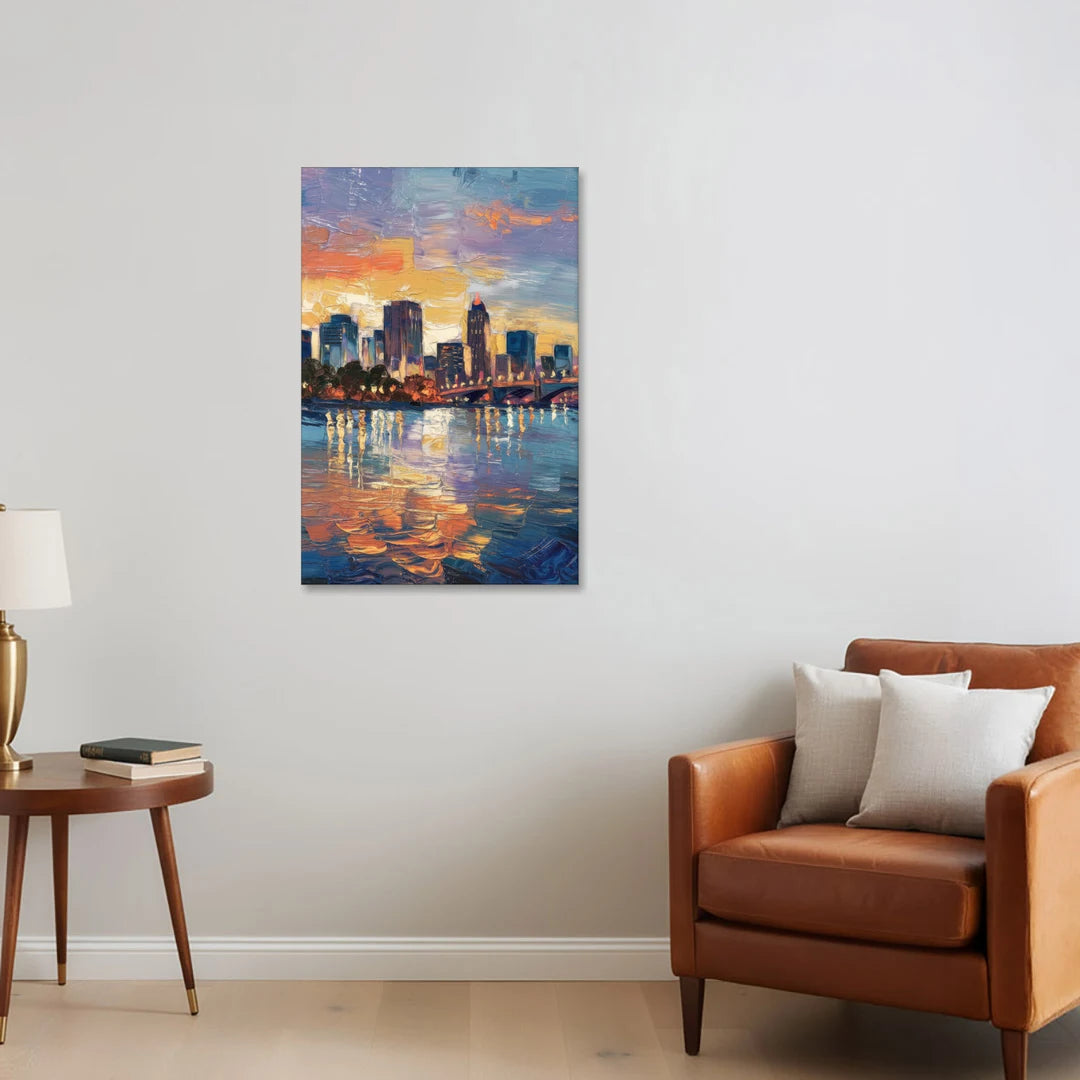 Baton Rouge Riverfront Beauty - Canvas Wall Art - Sofa - 24x36