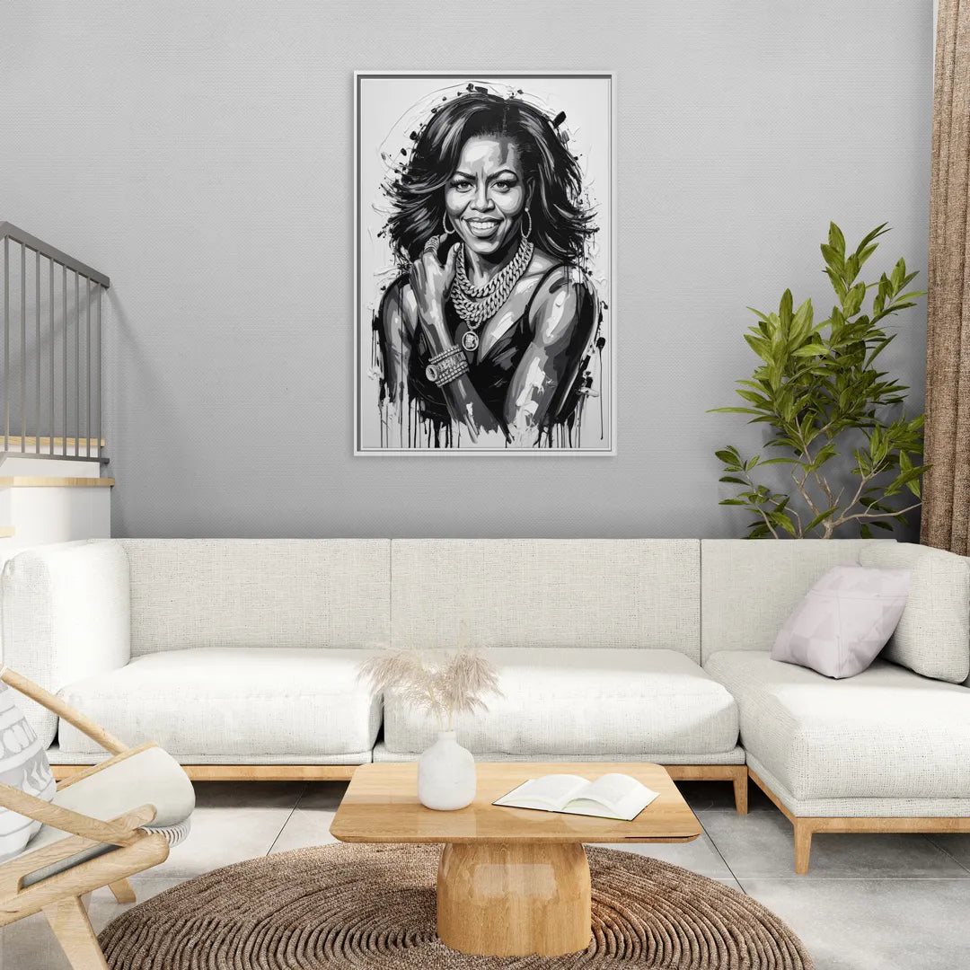 Becoming 2.0 - Living Room White Frame Canvas