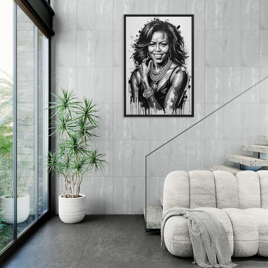 Becoming 2.0 - Living Room Black Frame Canvas