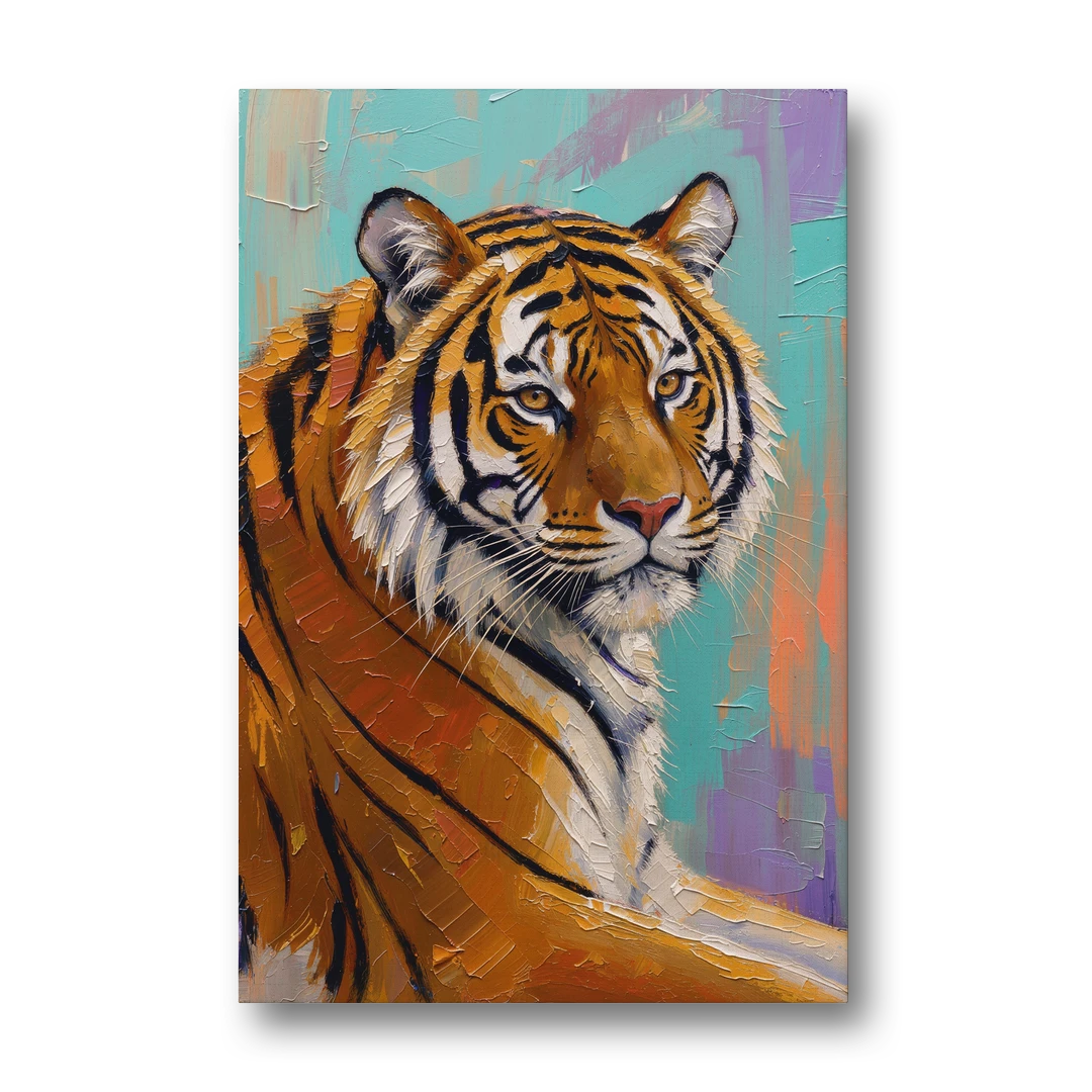 Bengal Tiger Painting Over the Shoulder - Canvas Wall Art - Front