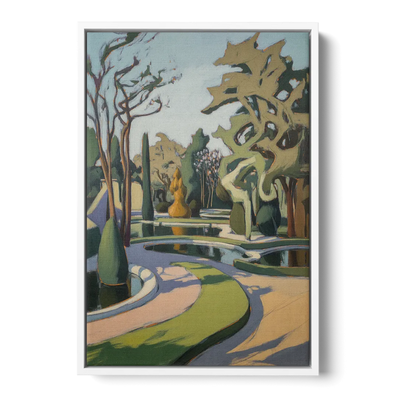 Benrath Palace Gardens Front - White Canvas Wall Art