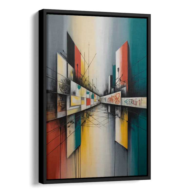 Berlin Wall Echoes Side - Black Canvas Wall Art