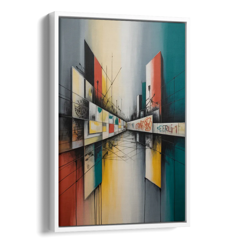 Berlin Wall Echoes Side - White Canvas Wall Art