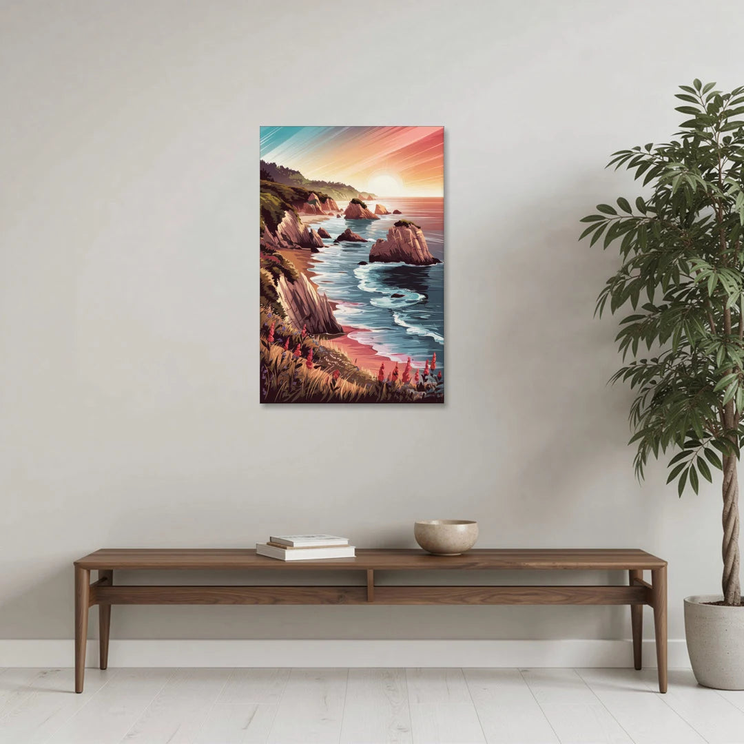 Big Sur Coastal Sunset - Canvas Wall Art - Coffee Table - 24x36
