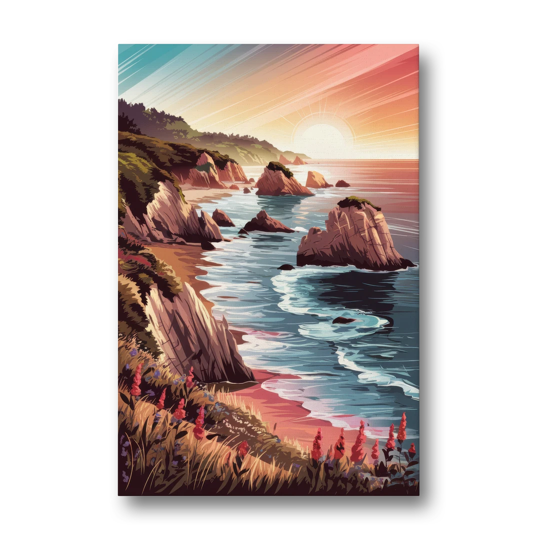 Big Sur Coastal Sunset - Canvas Wall Art - Front