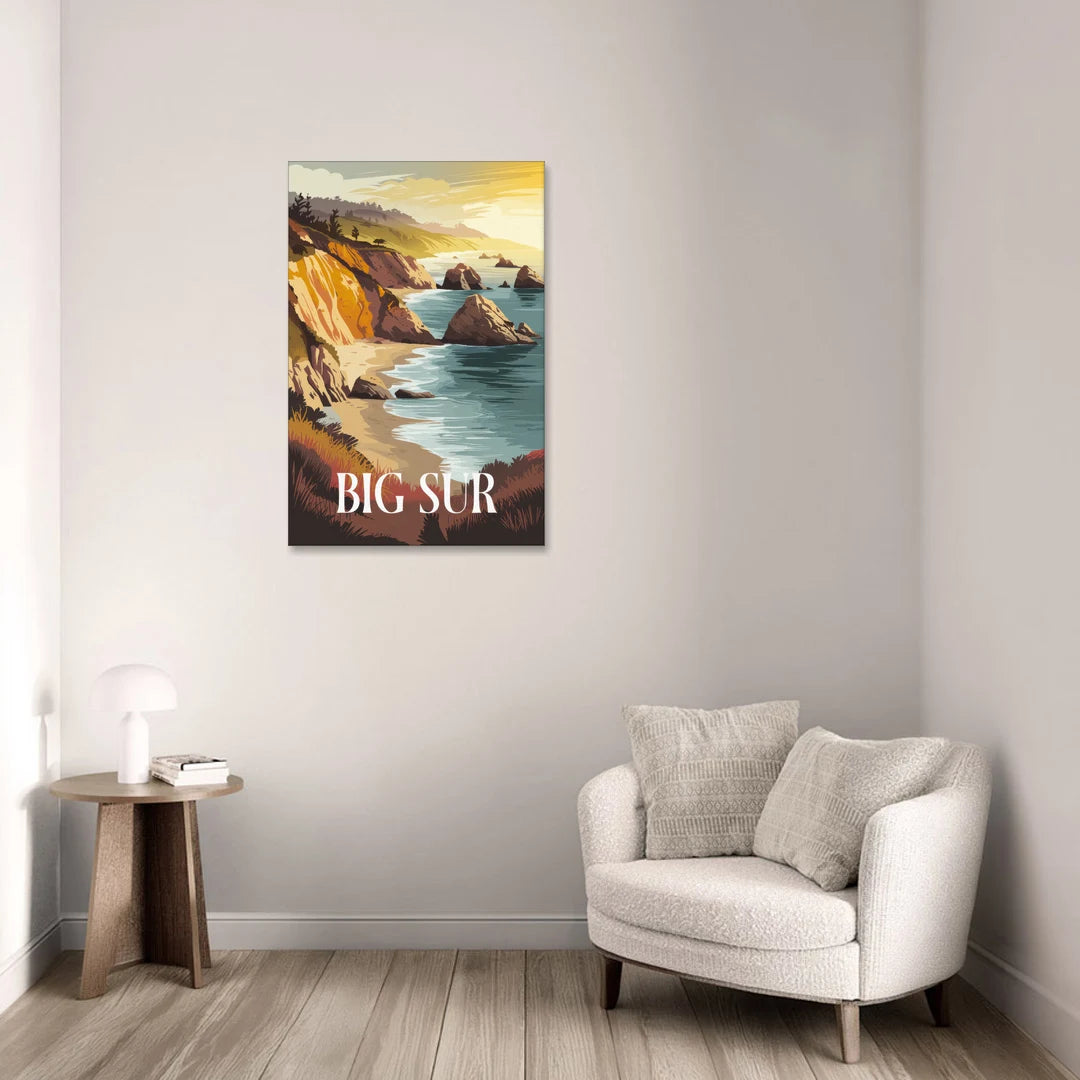 Big Sur Golden Hour - Canvas Wall Art - Sofa - 24x36